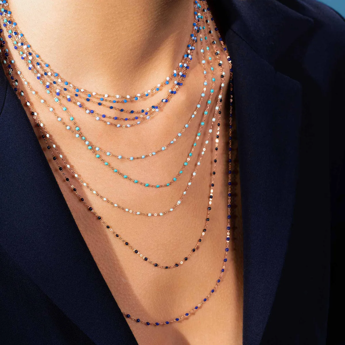 Gigi Clozeau Classic Necklace Blue & Yellow Gold
