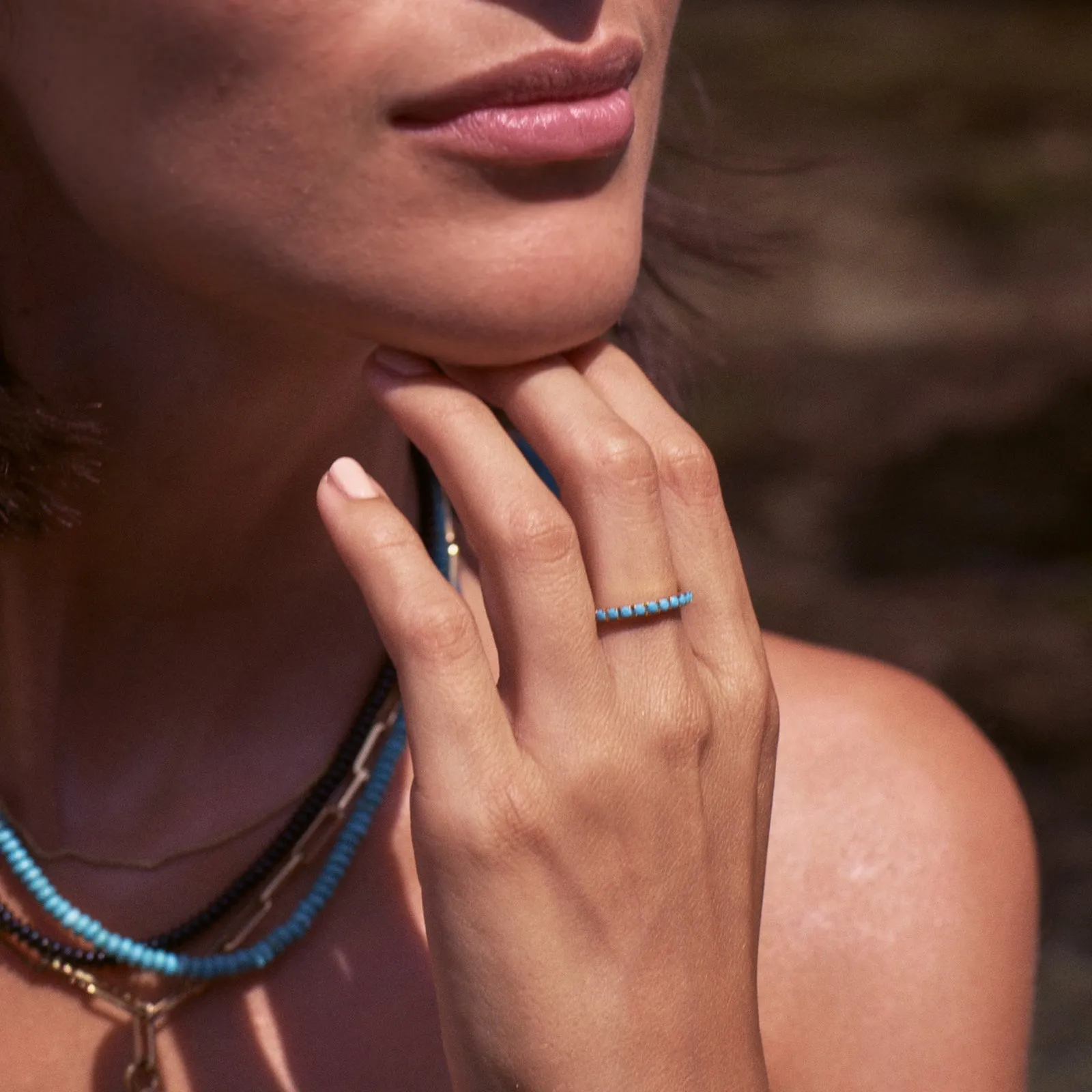 Glow Ring Turquoise Gold
