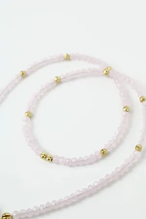 Gold & Pink Beaded Necklace