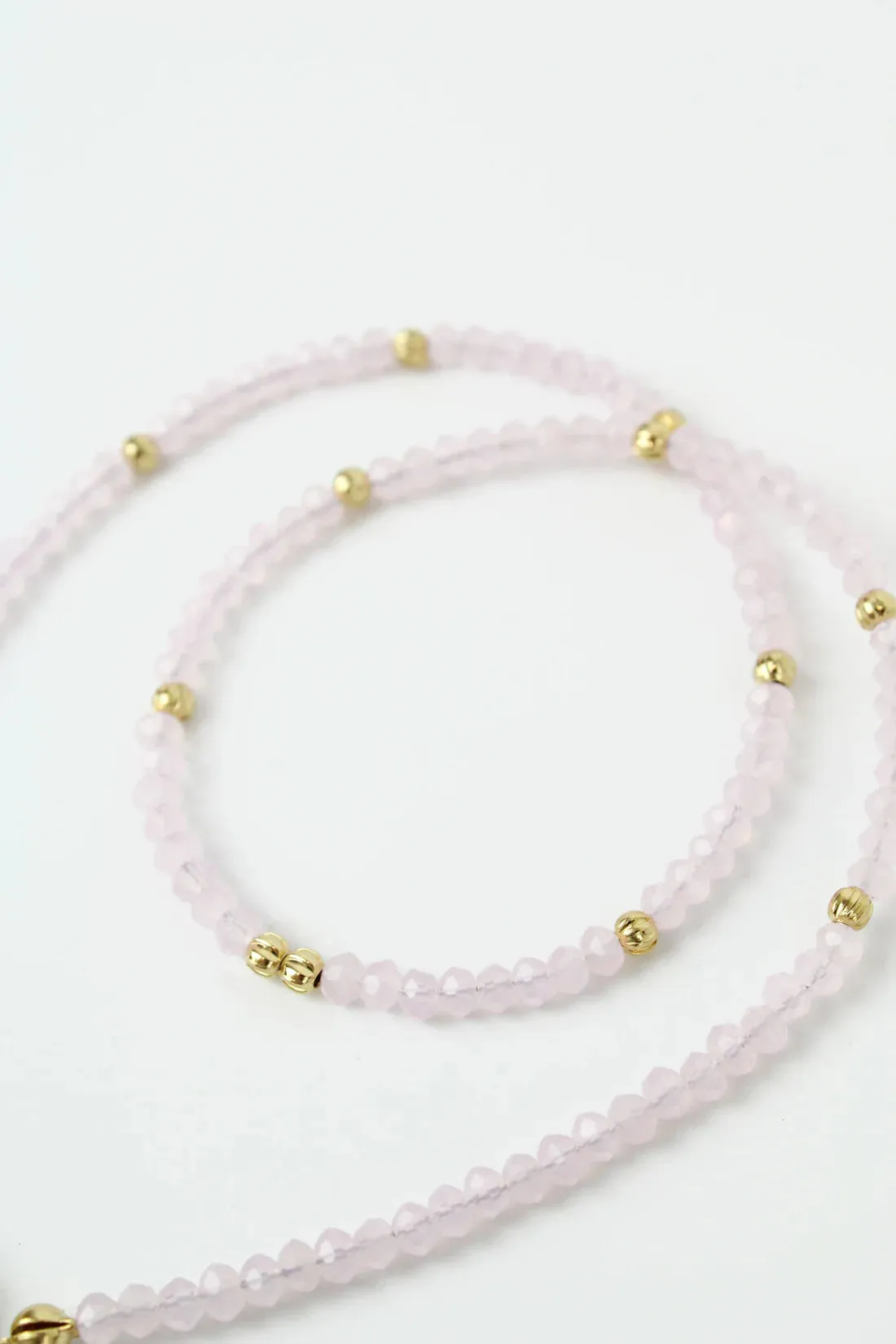 Gold & Pink Beaded Necklace