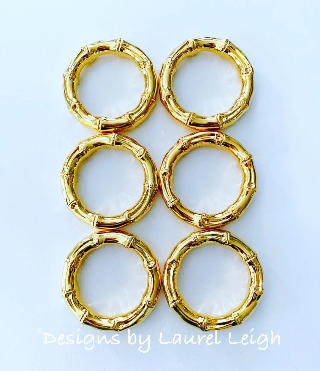 Gold Bamboo Napkin Rings