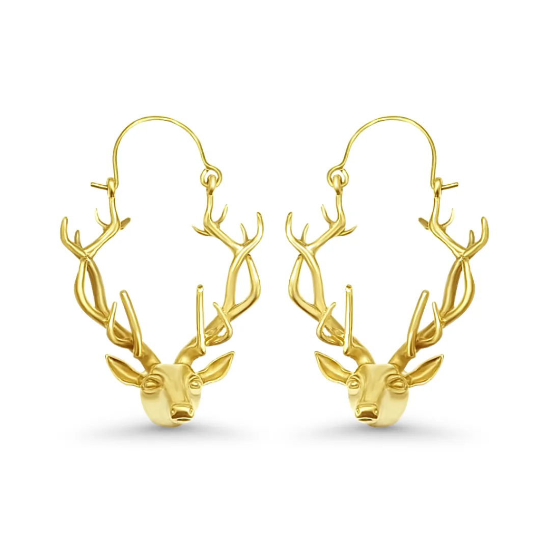 GOLD DEERS ANTLERS HOOPS