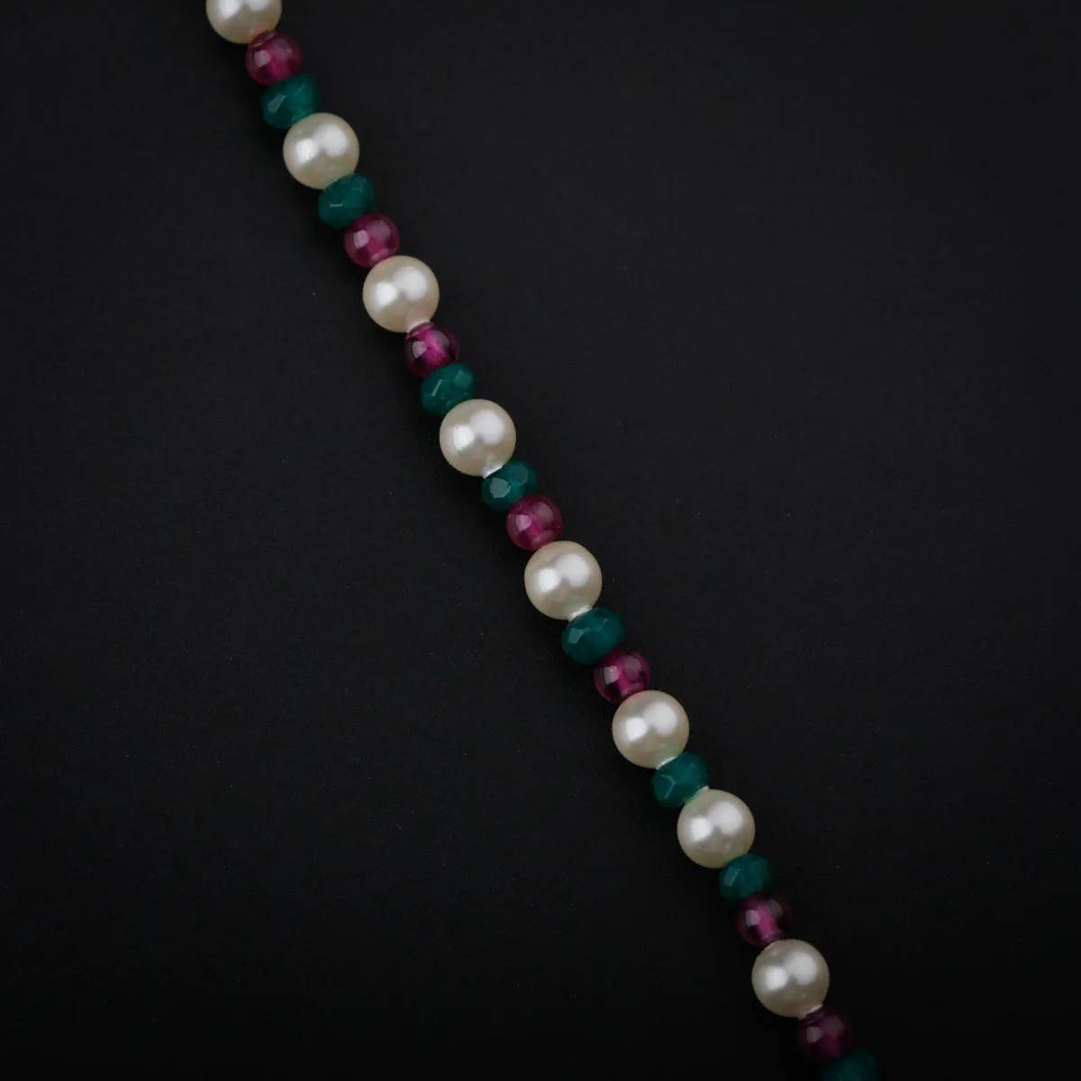 Gold Plated Silver Multicolor Necklace with Kamal Kali Motif