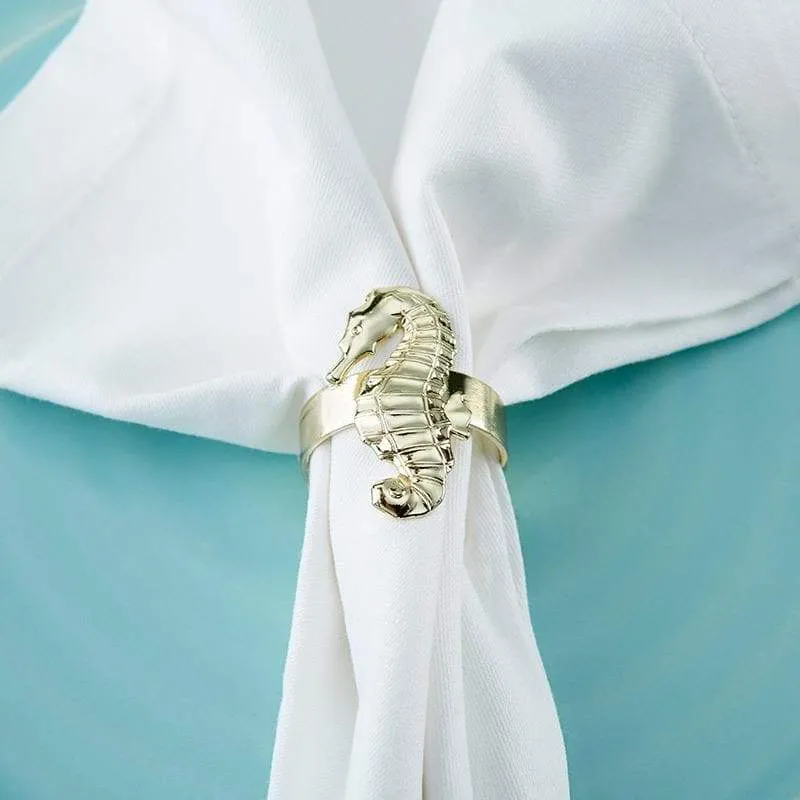Gold Seahorse Napkin Ring (Set of 4)