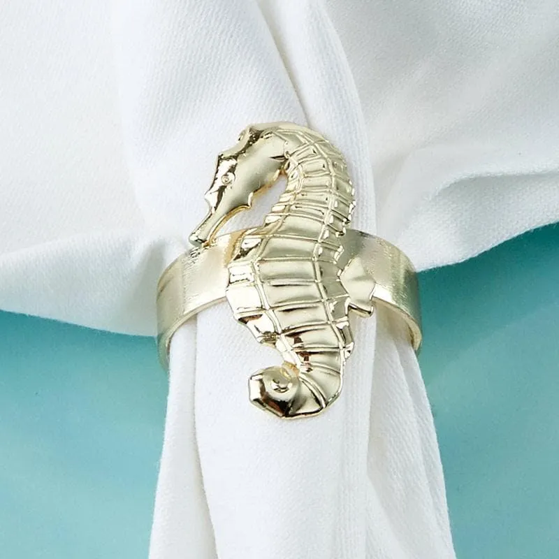 Gold Seahorse Napkin Ring (Set of 4)