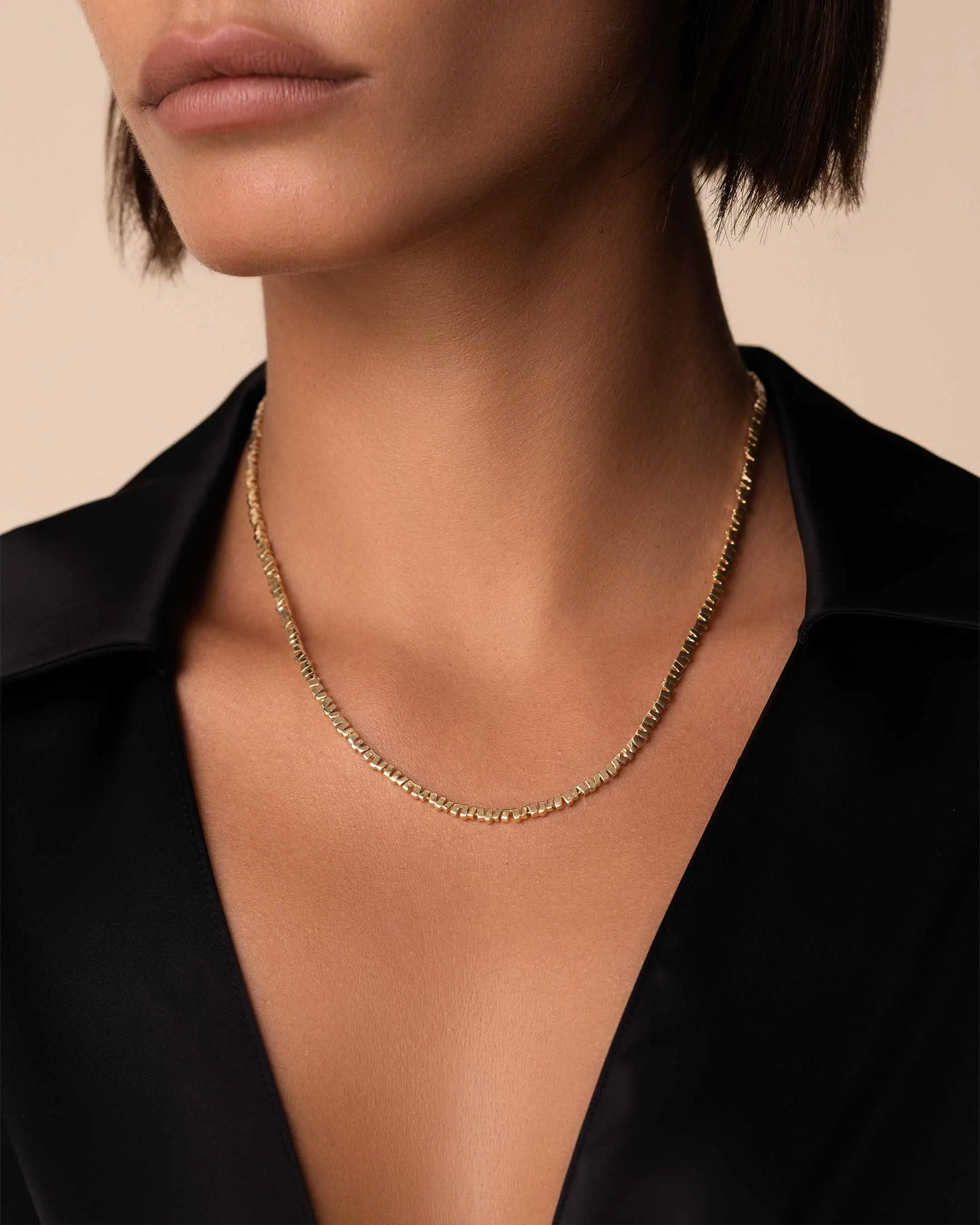 Golden Mini Tennis Necklace