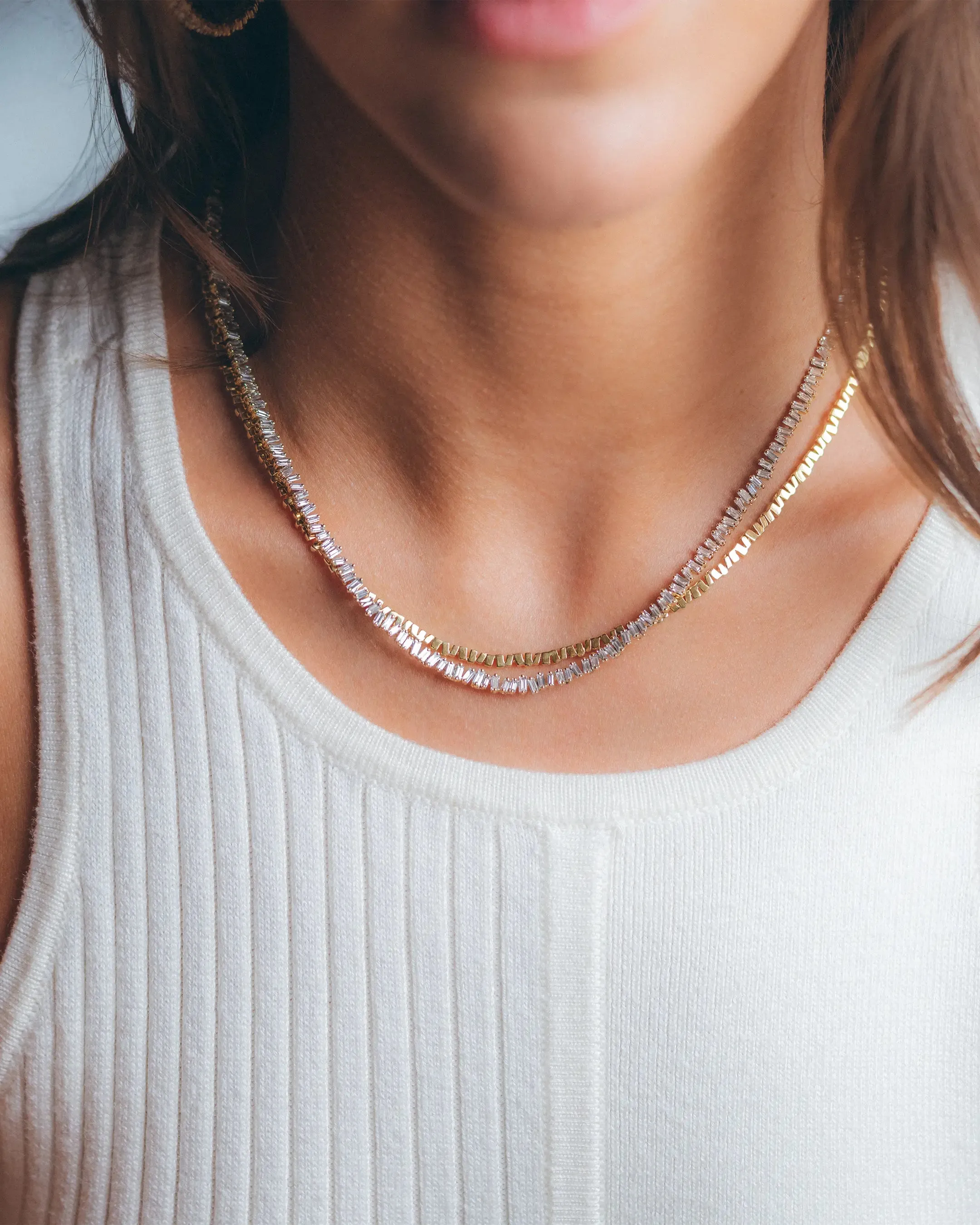 Golden Mini Tennis Necklace
