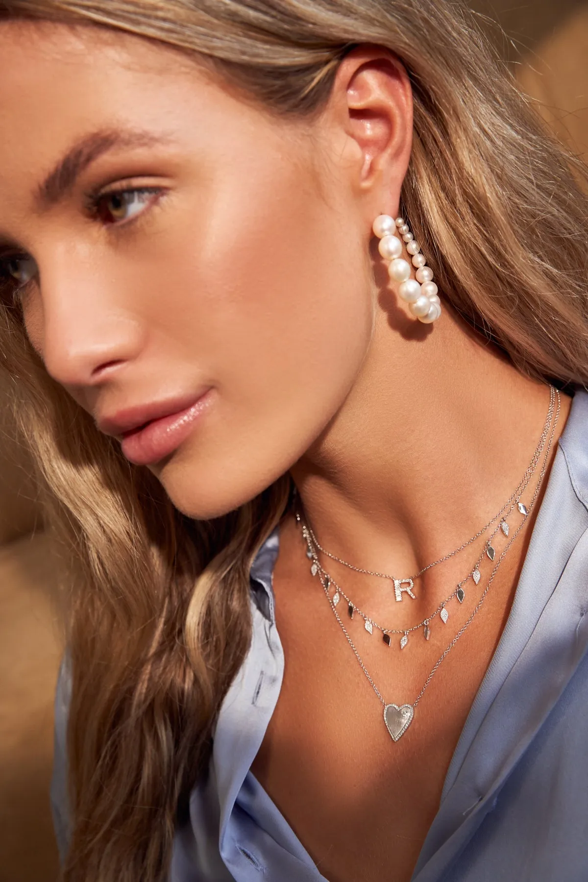 Graduated Pearl Hoops