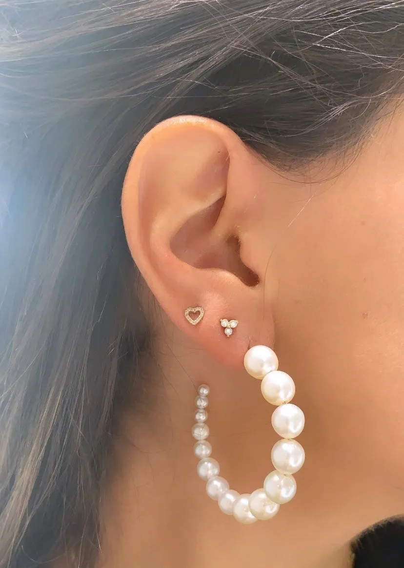 Graduated Pearl Hoops