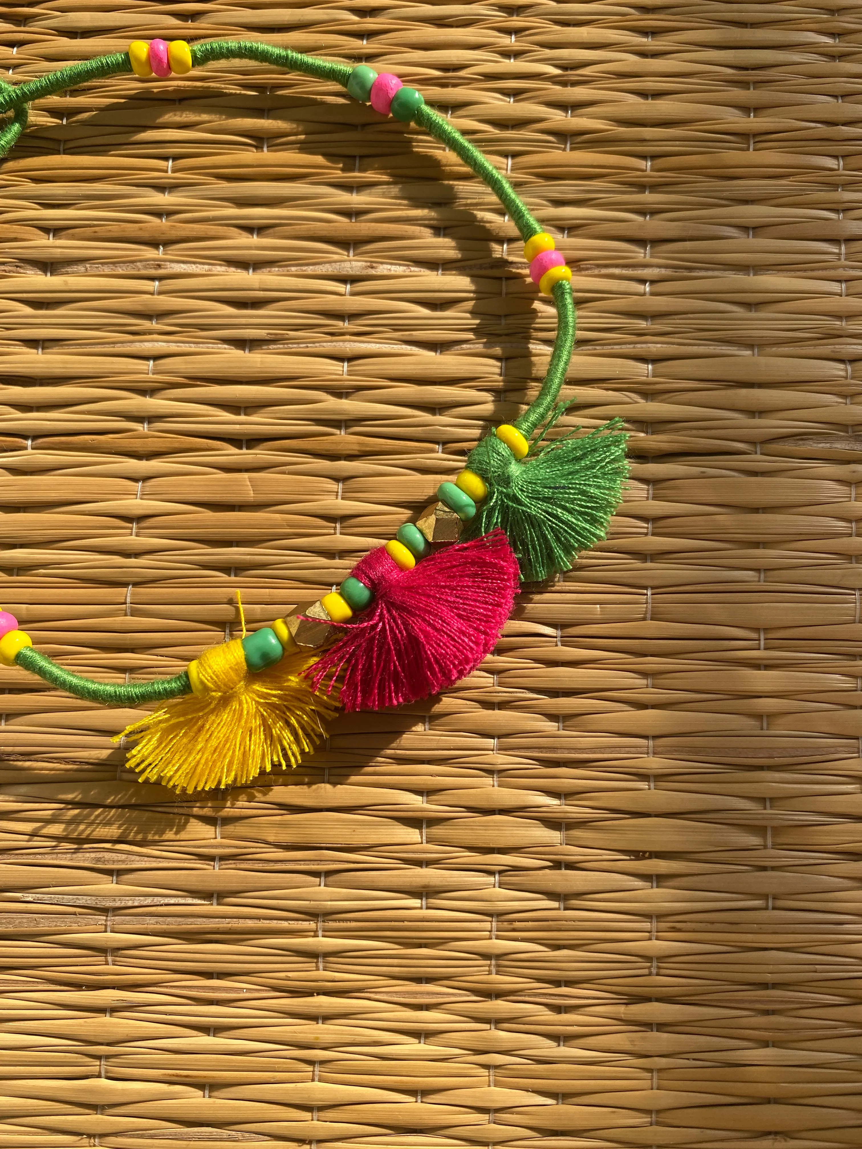 Green Multi Tassels Patwa Anklet- 1pc