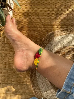 Green Multi Tassels Patwa Anklet- 1pc