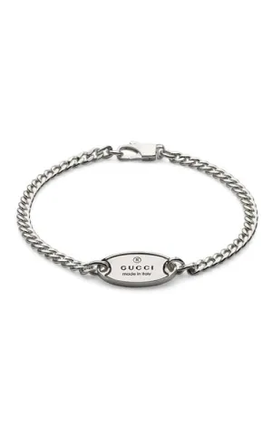 Gucci Trademark Chain Silver Bracelet with Tag YBA797152001
