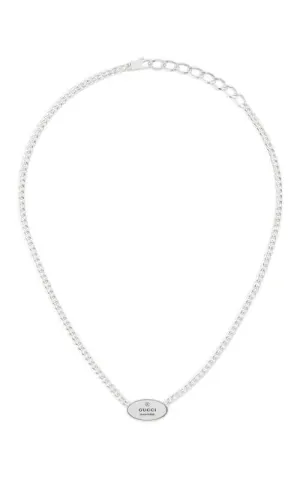 GUCCI Trademark Necklace with Oval Tag Sterling Silver YBB79714200100U