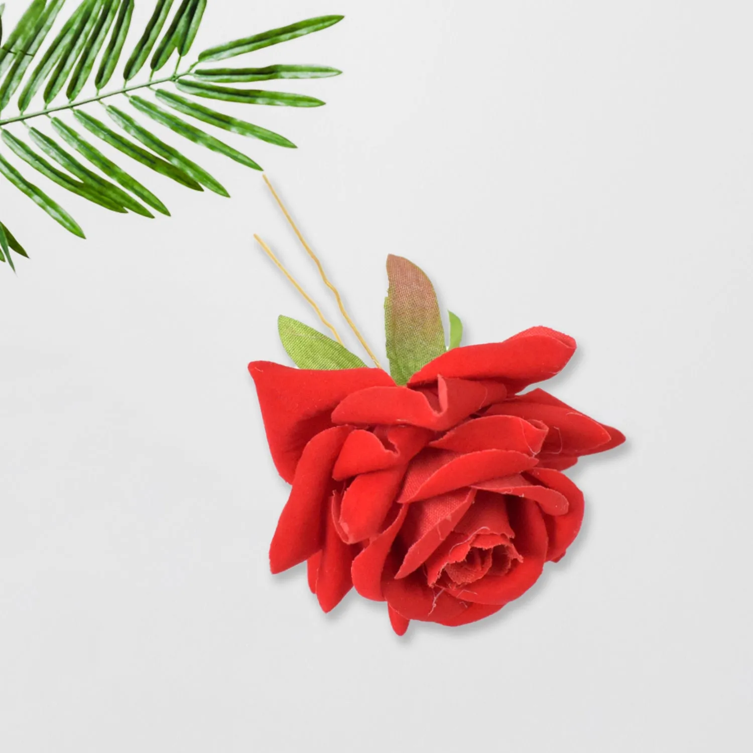 Hair Clip Red Rose Bridal Pins (12 Pcs Set)