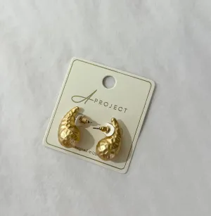 Hammered Hollow Teardrop Earrings