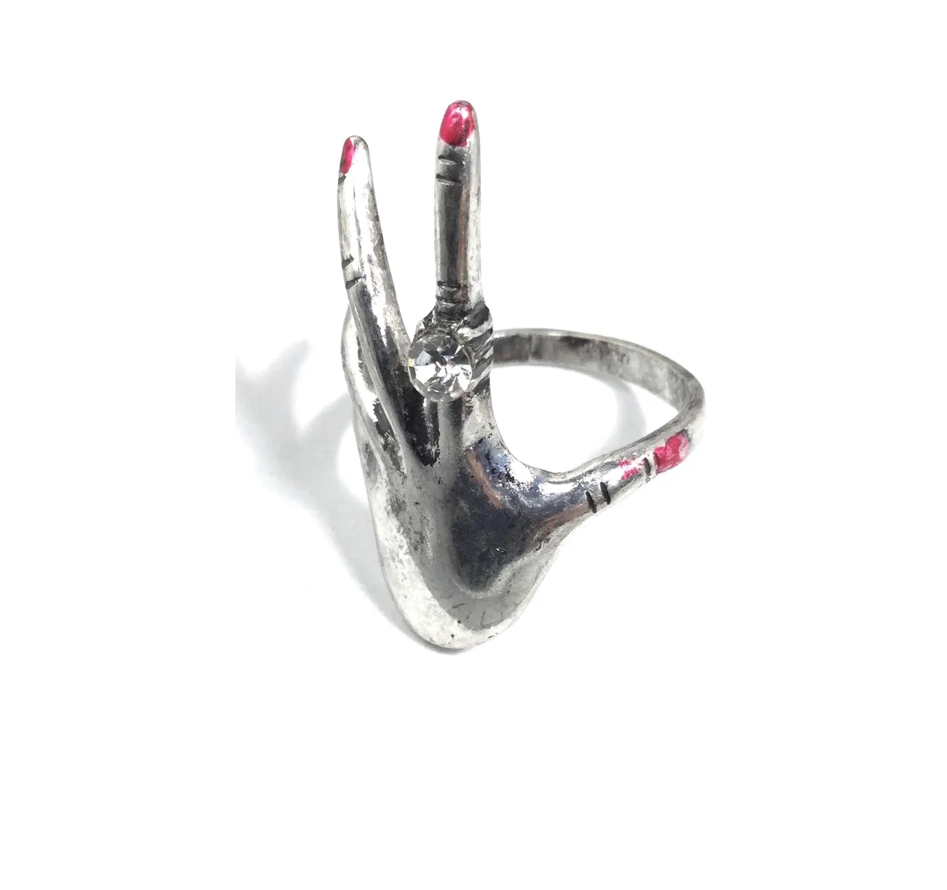 Hand Ring in Silver