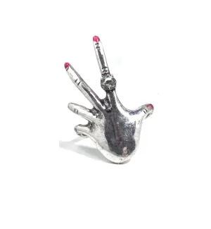 Hand Ring in Silver