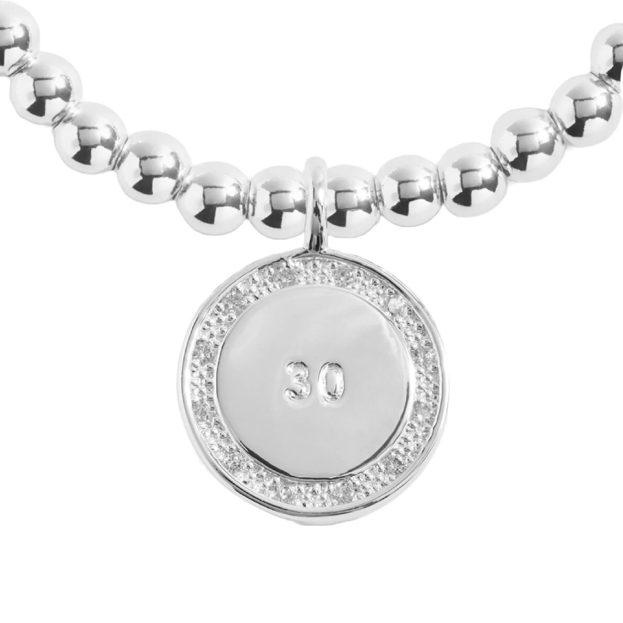 'Happy 30th Birthday' Celebration Bracelet Set | Silver Plated | 3 Piece