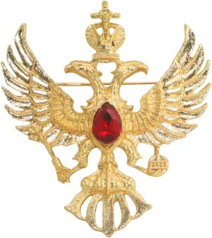 HETICA Two Headed Eagle Brooch Gold Men Brooch Pins for Suits Men's Lapel Pins for Suits Brooches for Women Vintage Safety Pin Punk Suit Tie Pin for Valentine's Day Anniversary Birthday Gifts