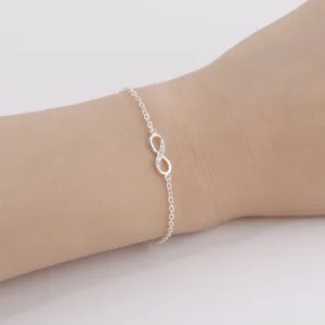 Infinity Number  8 Chain Bracelet CZ Infinity Bracelets for Women