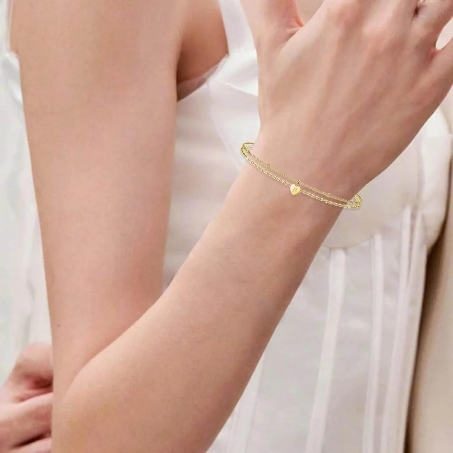 Initial Bracelets For Women Gold Letter Bracelet Layered Cute Bracelets Heart Bracelets Personalized Name Bracelets For Women Gift Bracelet For Women