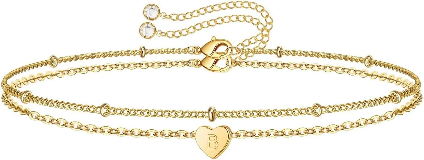 Initial Bracelets For Women Gold Letter Bracelet Layered Cute Bracelets Heart Bracelets Personalized Name Bracelets For Women Gift Bracelet For Women