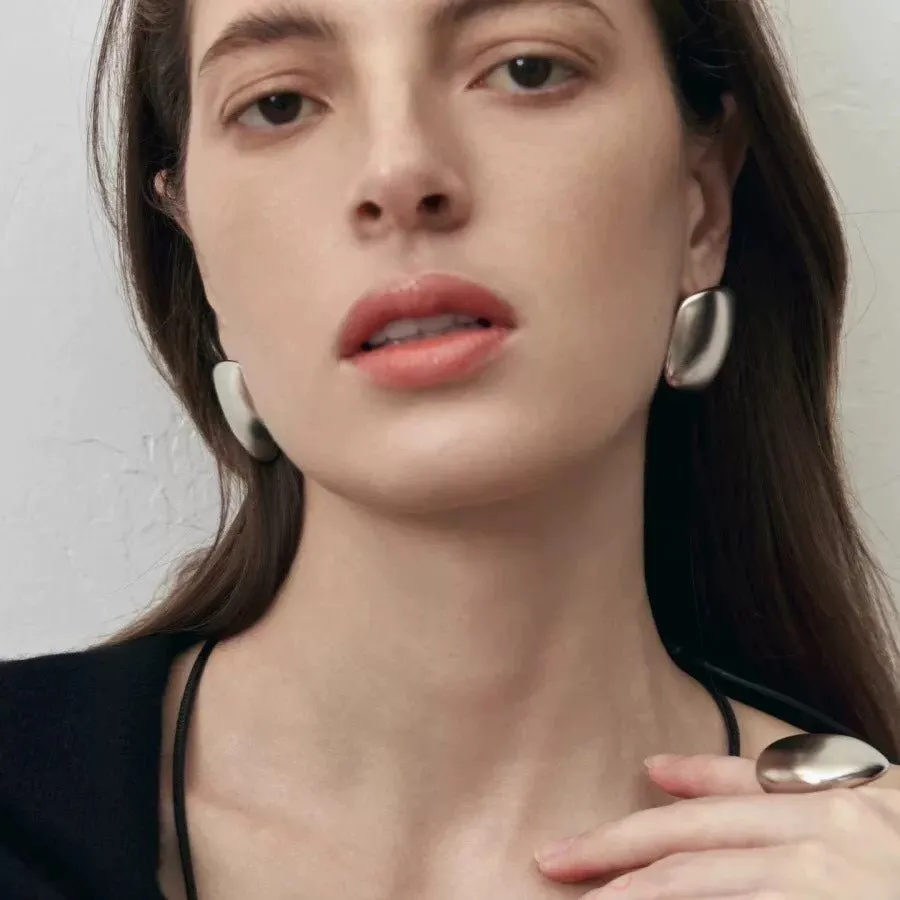 Irregular Geometric Brushed Large Earrings