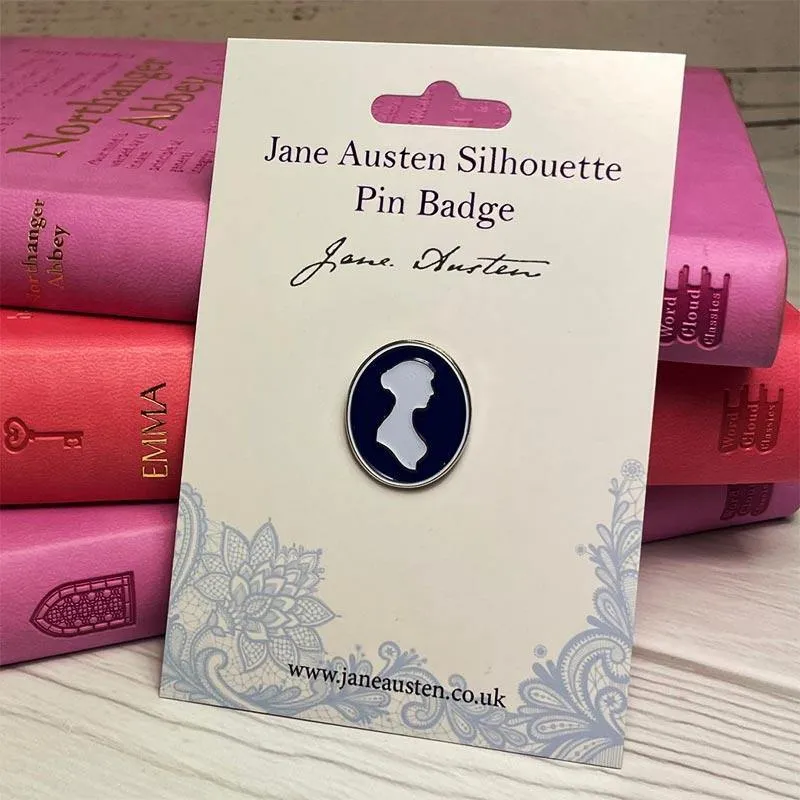 Jane Austen Silver Profile Silhouette Badge