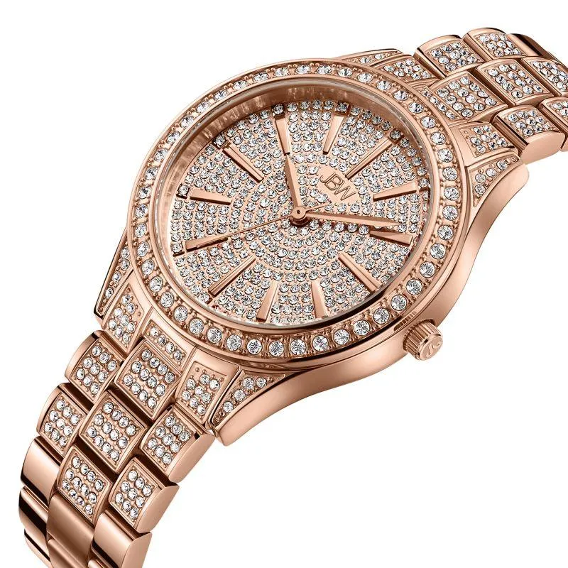 Jbw Women's Crystal Watch 34 0.12 Ctw Diamond - Stainless Steel - Ladies Watch - Silver - J6383