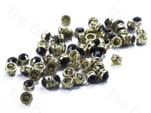 Jet Black Circular Golden Kundan Stones
