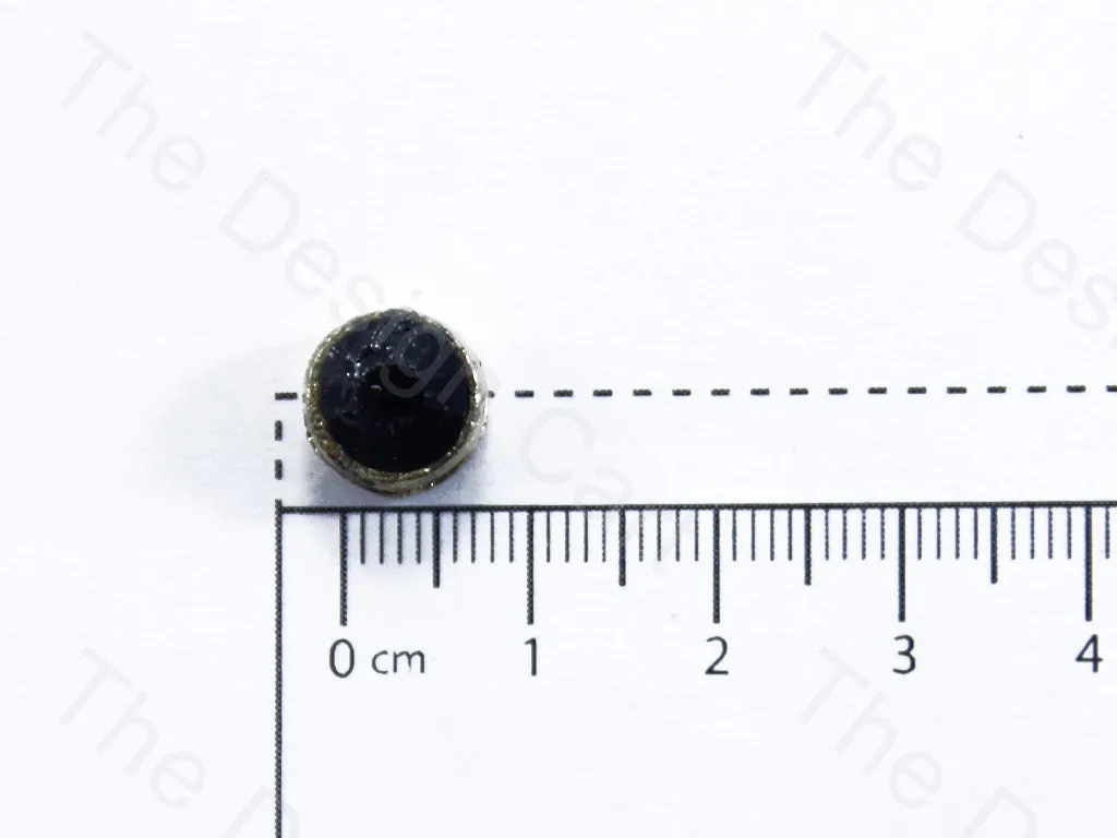 Jet Black Circular Golden Kundan Stones
