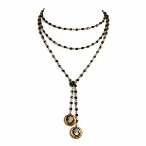 La Señora Beaded Lariat - Jet