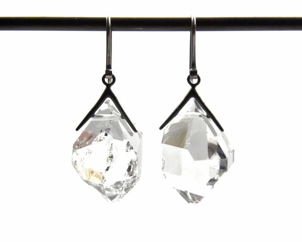 Large Sticks and Stones Herkimer Earrings