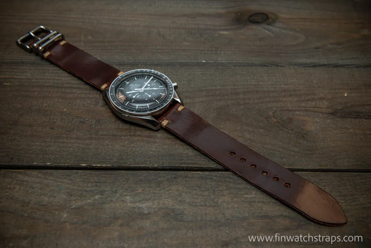 Leather watch strap, Wickett & Craig of America leather band, handmade in Finland 10-26 mm.