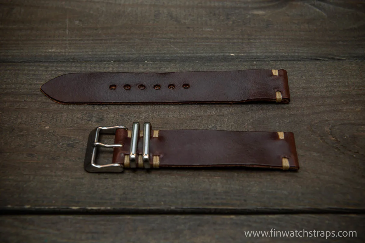Leather watch strap, Wickett & Craig of America leather band, handmade in Finland 10-26 mm.