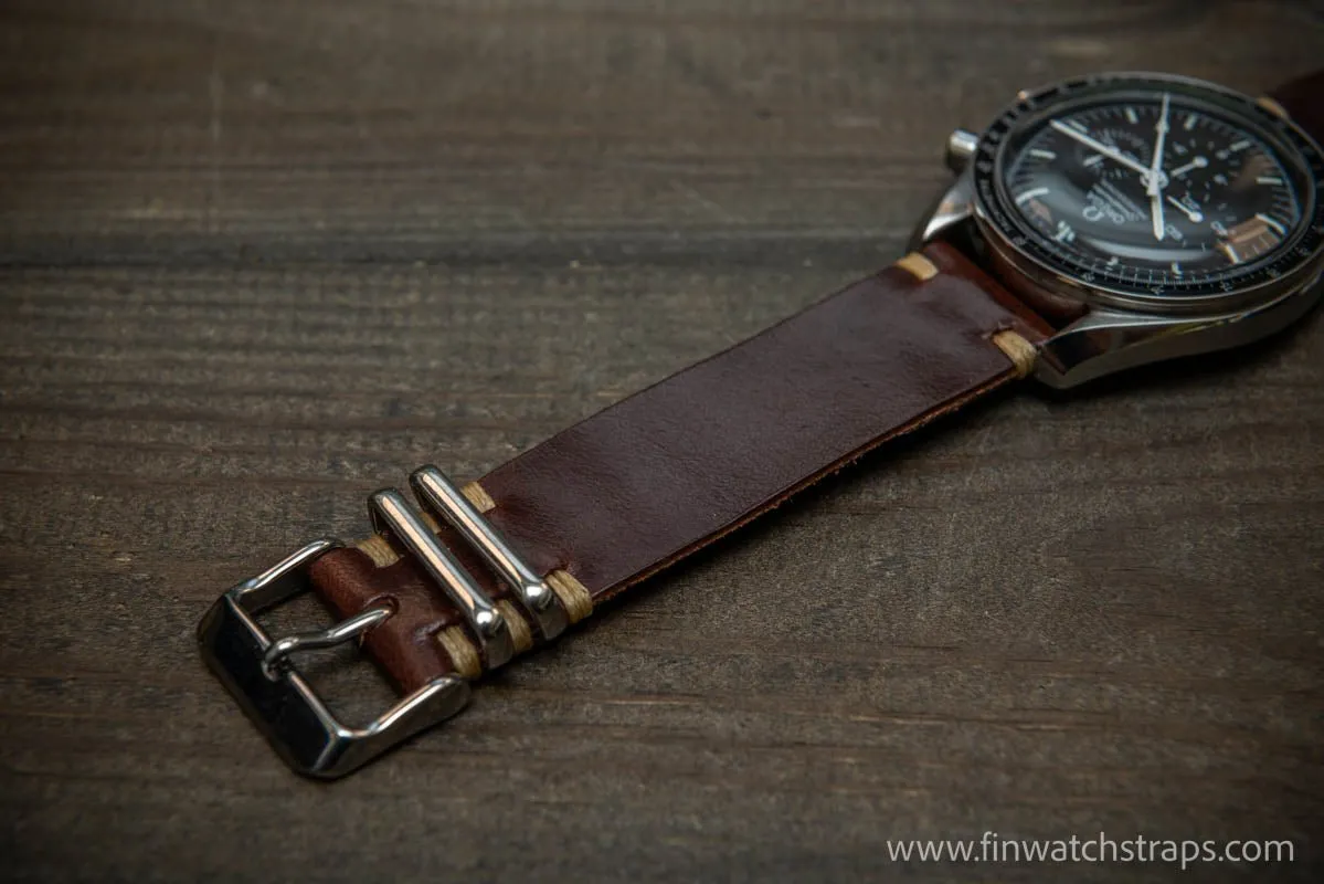 Leather watch strap, Wickett & Craig of America leather band, handmade in Finland 10-26 mm.