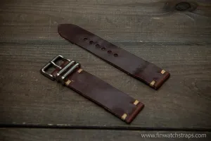 Leather watch strap, Wickett & Craig of America leather band, handmade in Finland 10-26 mm.