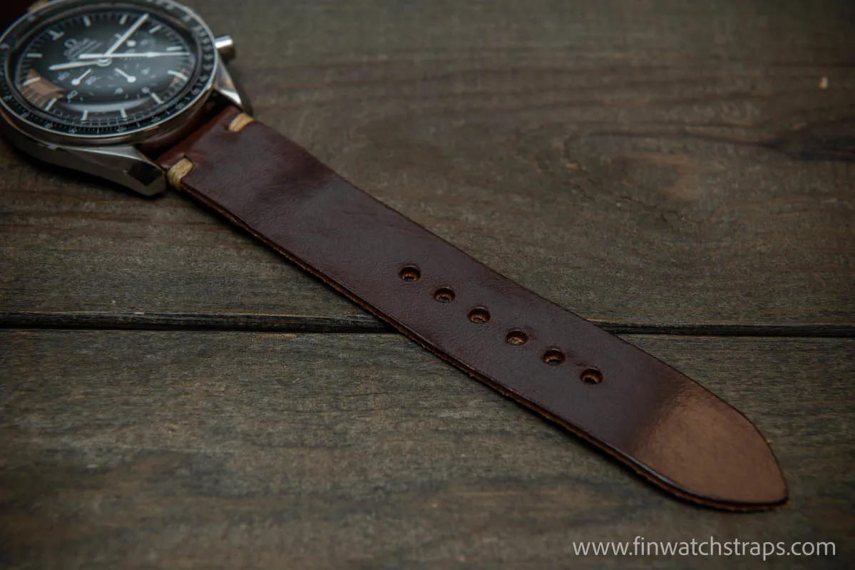 Leather watch strap, Wickett & Craig of America leather band, handmade in Finland 10-26 mm.