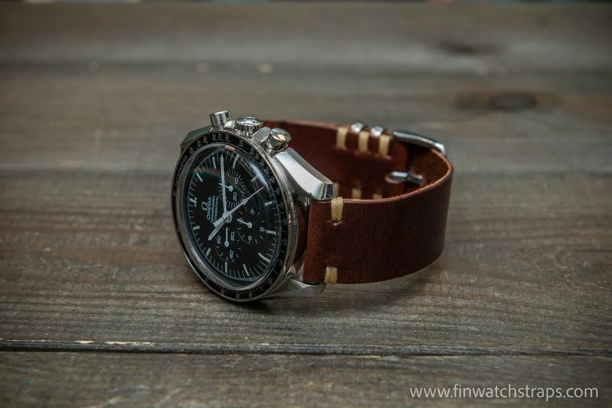 Leather watch strap, Wickett & Craig of America leather band, handmade in Finland 10-26 mm.