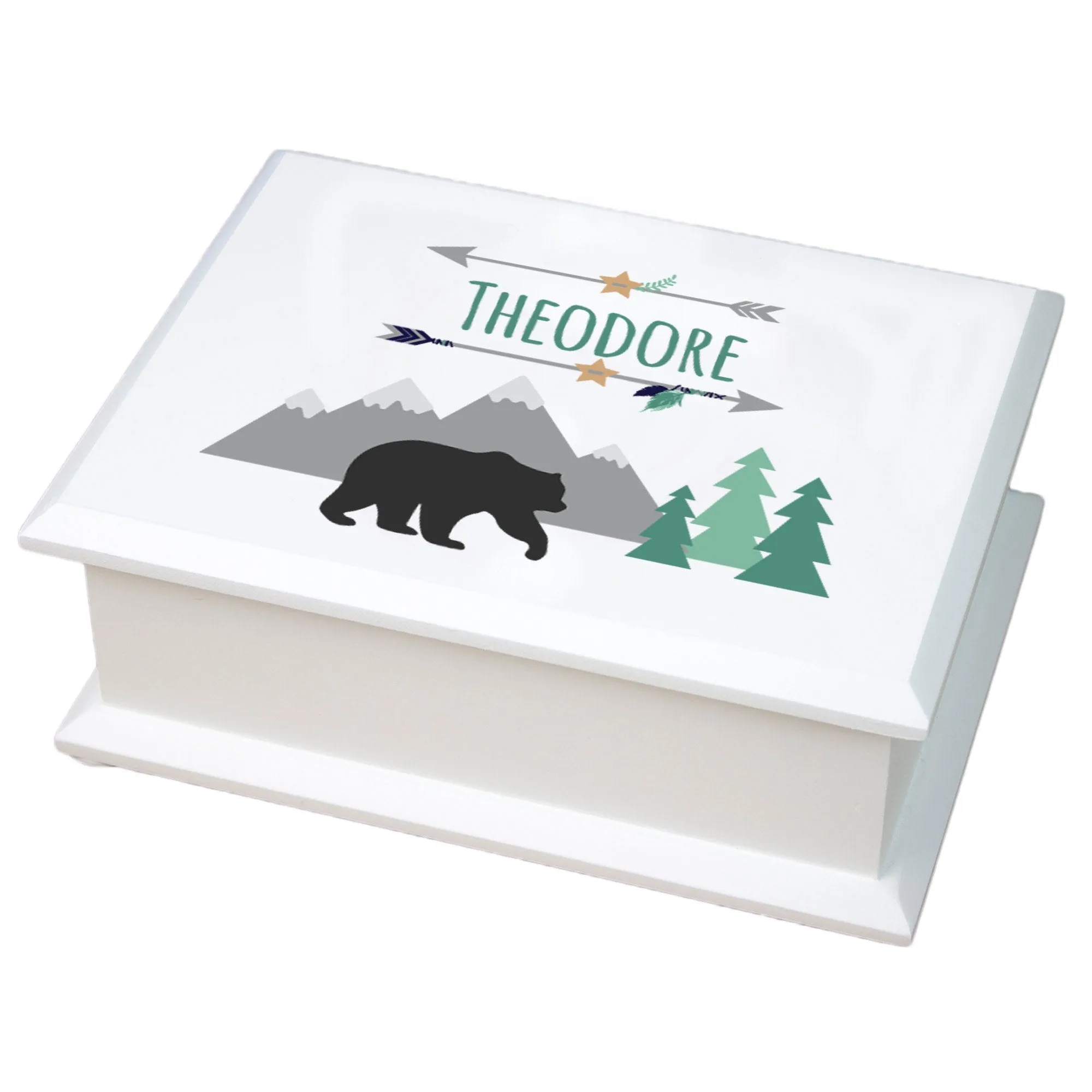 Lift Top Jewelry Box - Mountain Bear