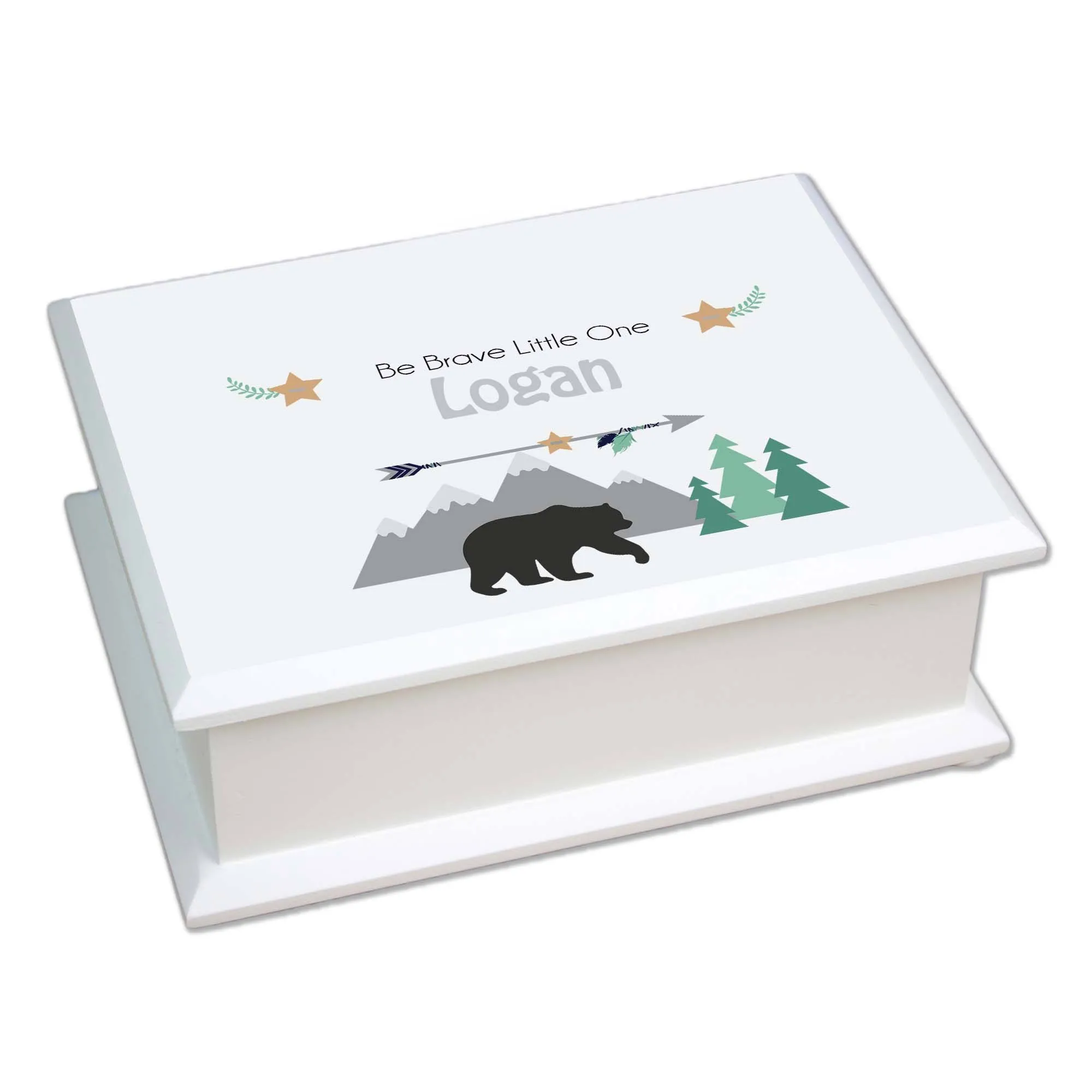 Lift Top Jewelry Box - Mountain Bear