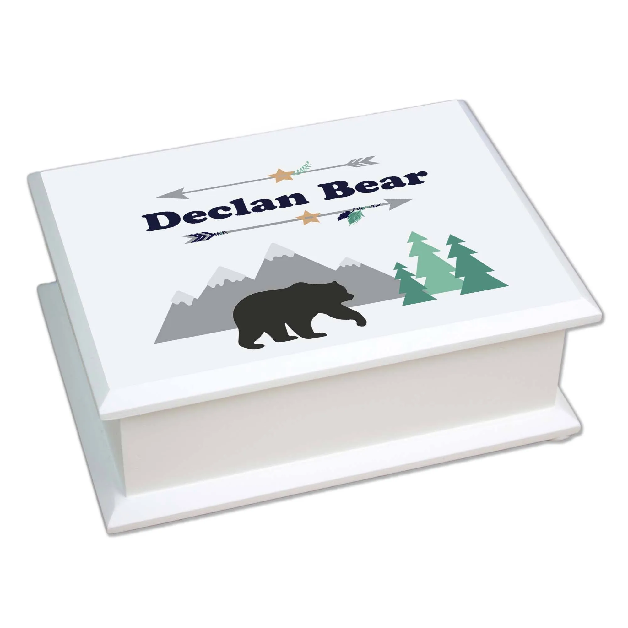 Lift Top Jewelry Box - Mountain Bear