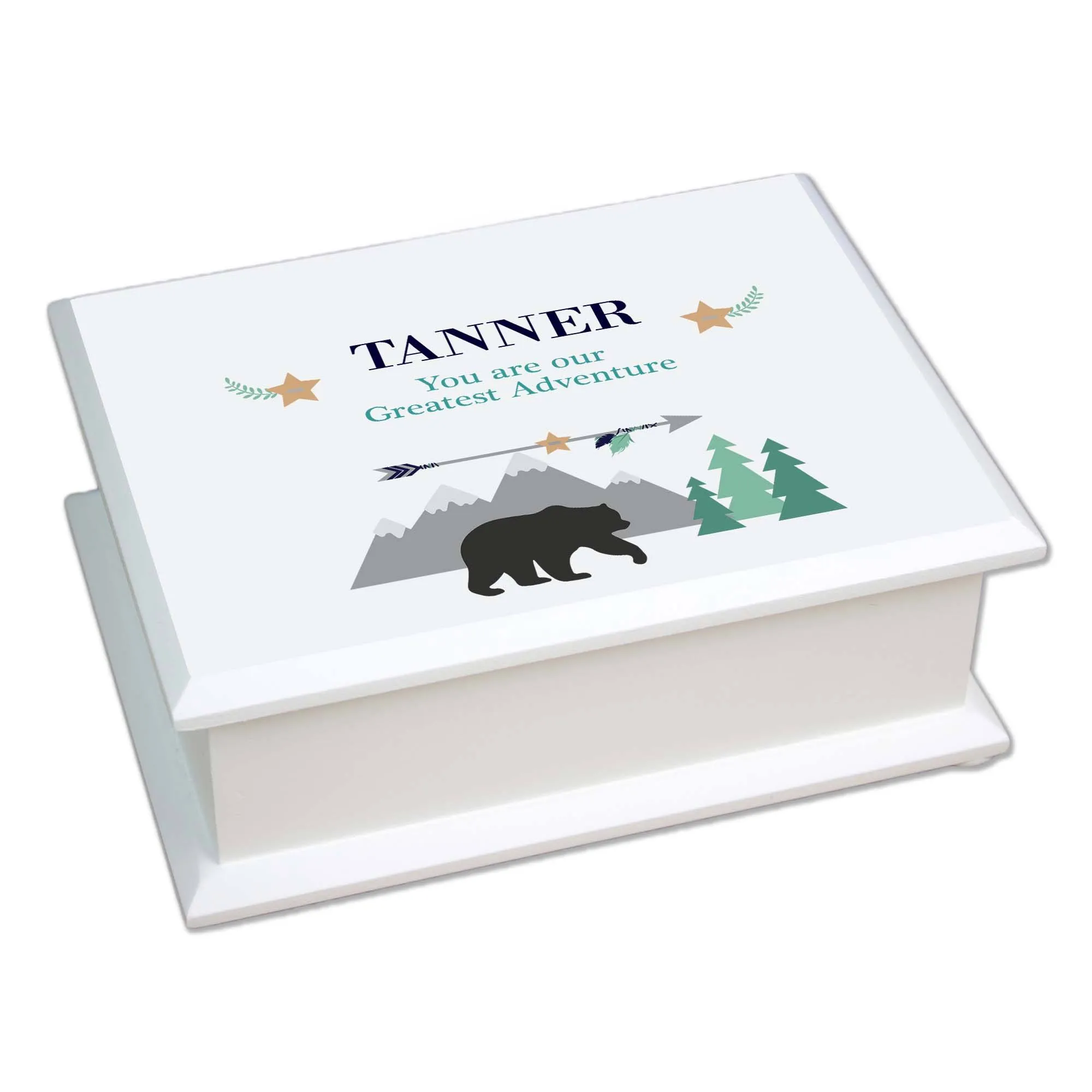 Lift Top Jewelry Box - Mountain Bear