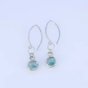Linnea -  Paraiba Blue Tourmaline Silver Drop Earrings