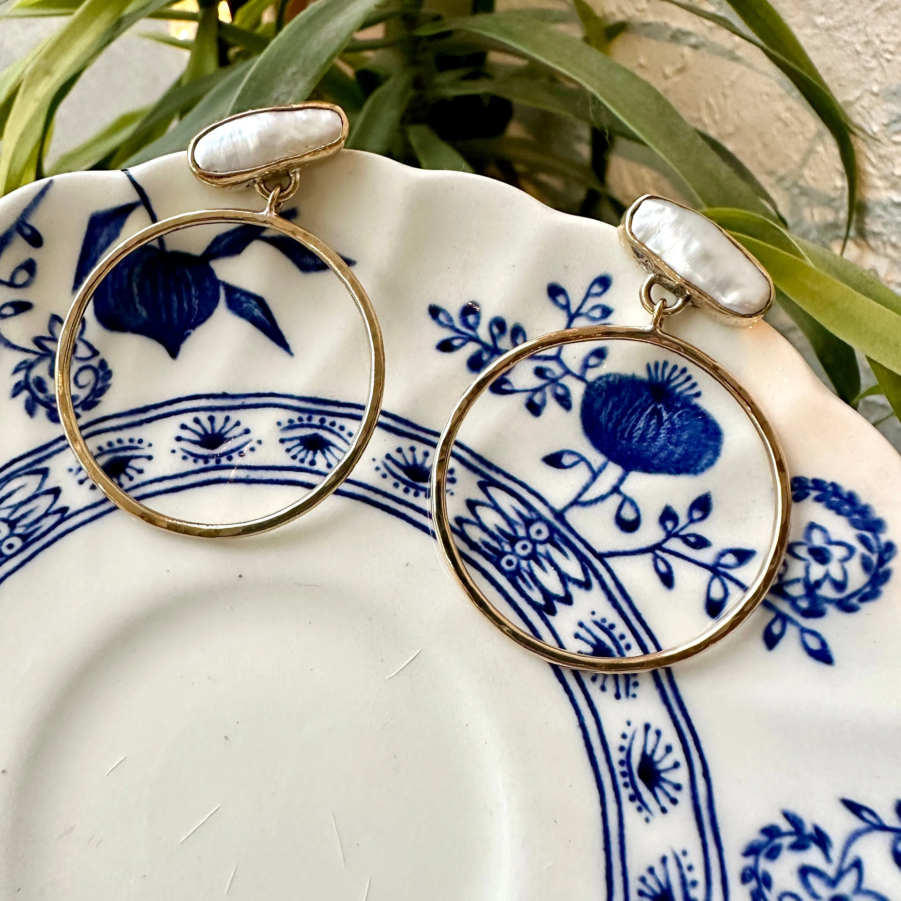 Lissa Bowie // Cloud Hoops Pearl Brass