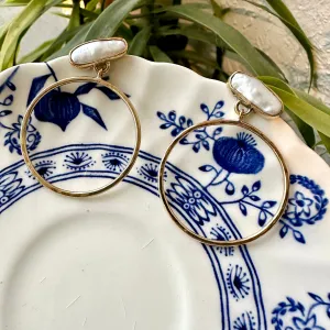 Lissa Bowie // Cloud Hoops Pearl Brass