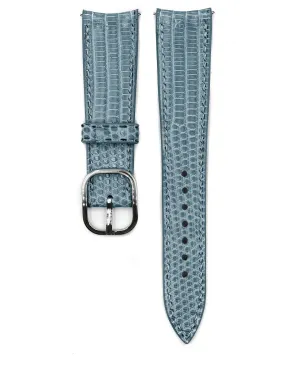 Lizard Leather Strap (Glazed, Steel Blue)