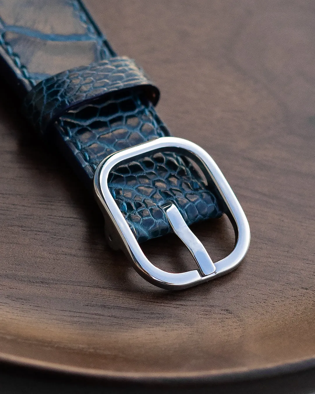 Lizard Leather Strap (Grey, Matte)