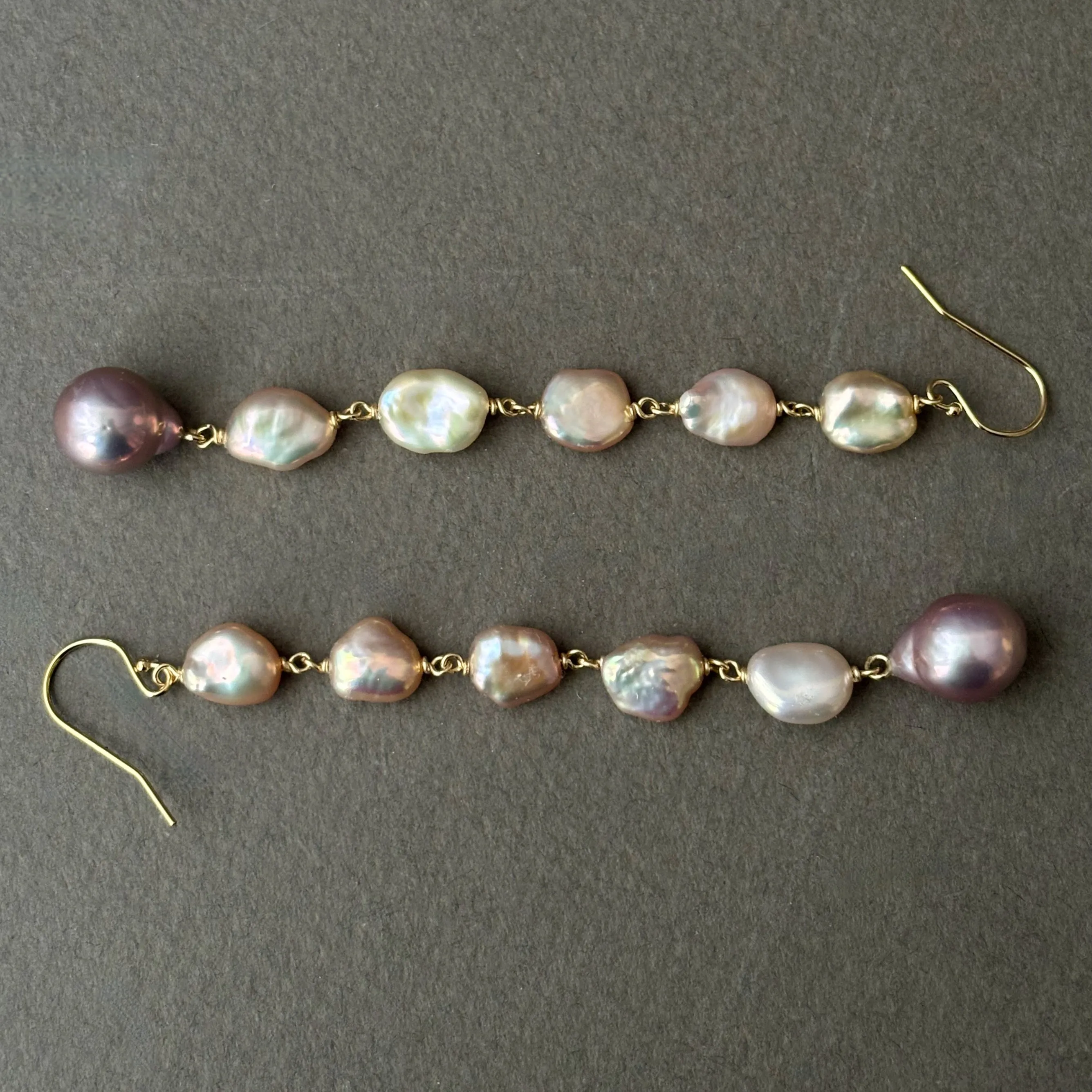 long and lustrous pearl earrings