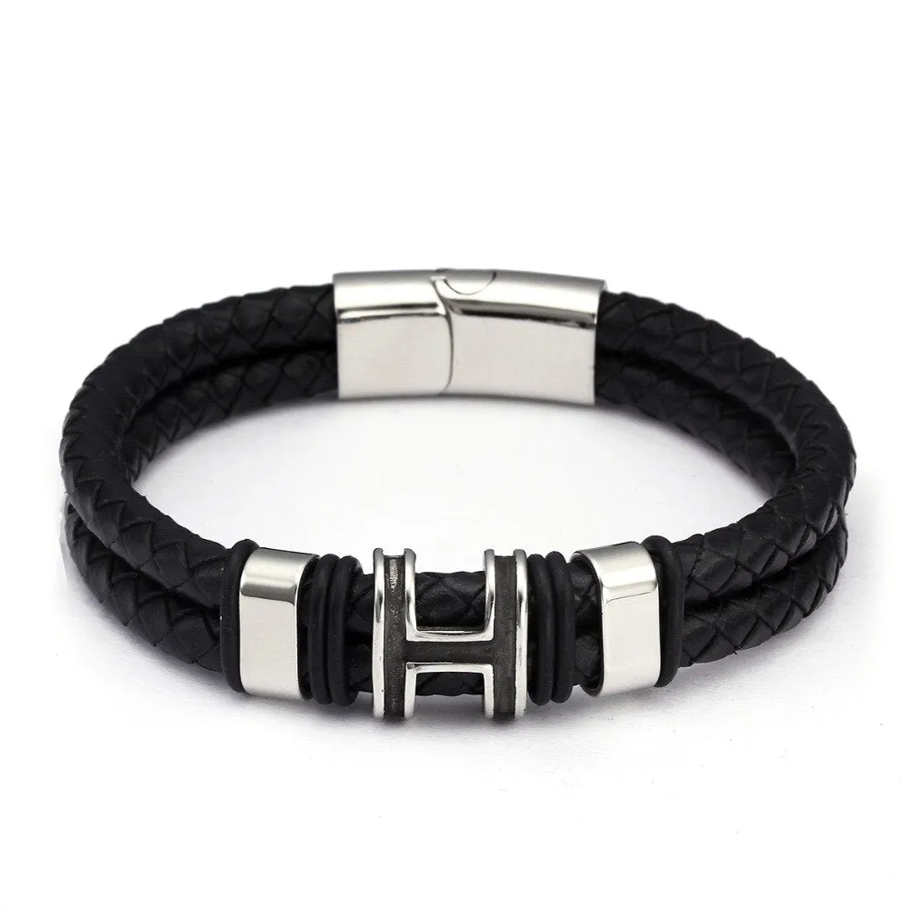 Luxury Brand Men Women Genuine Leather Charm Bracelets
